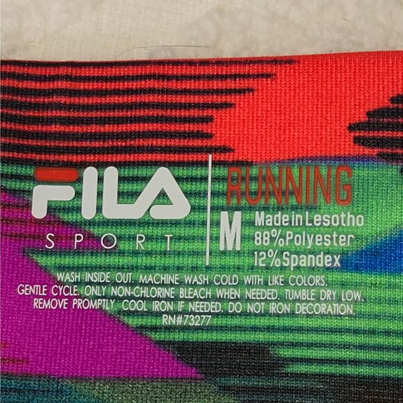 🎄 FILA Sport EUC Running Performance leggings Medium pink green blue Red Black - Picture 7 of 15